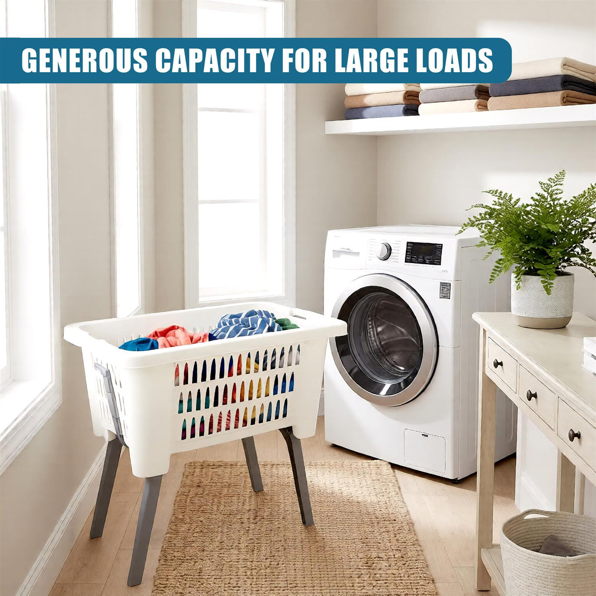 Laundry Basket with Foldable Legs