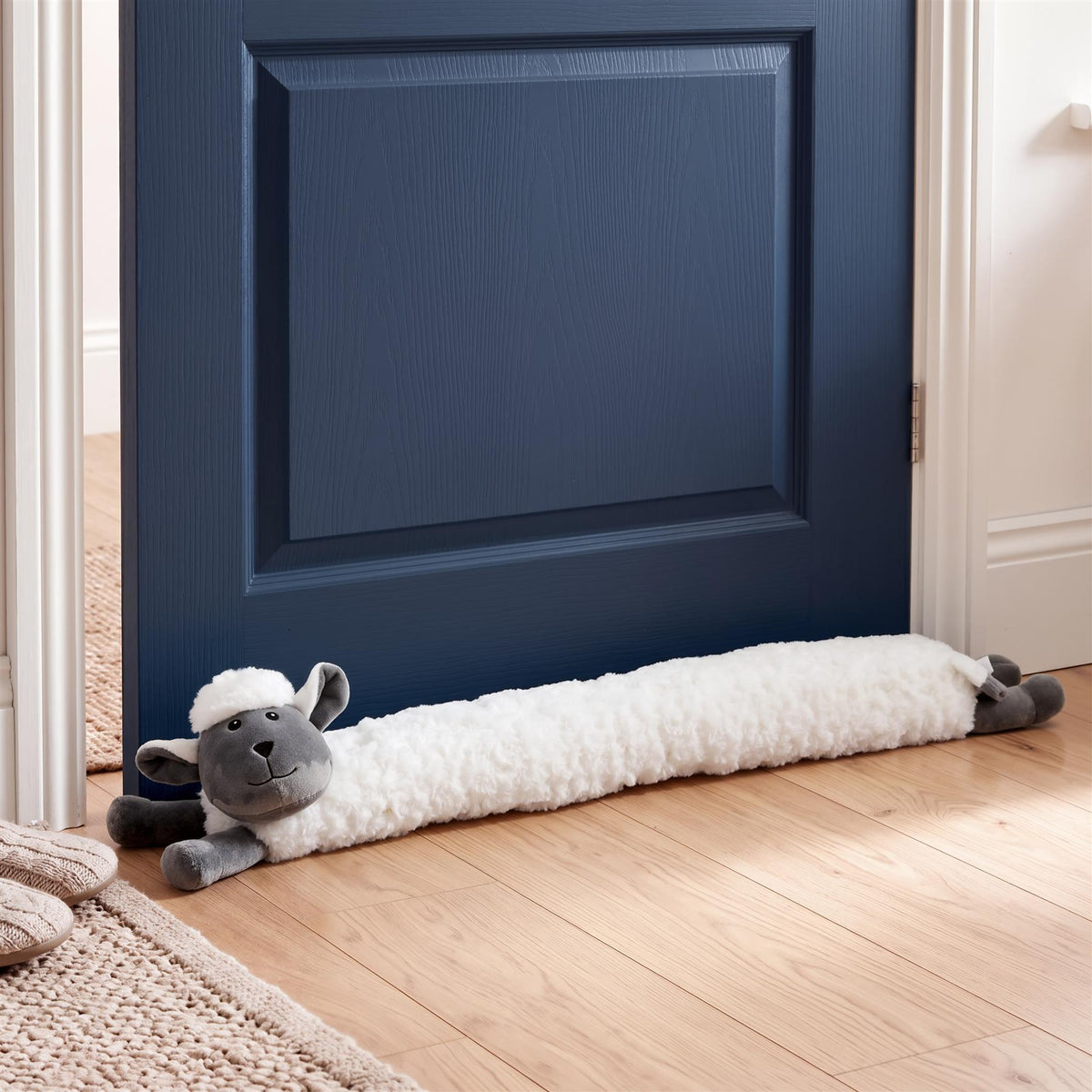 Novelty White Sheep Draught Excluder for Doors