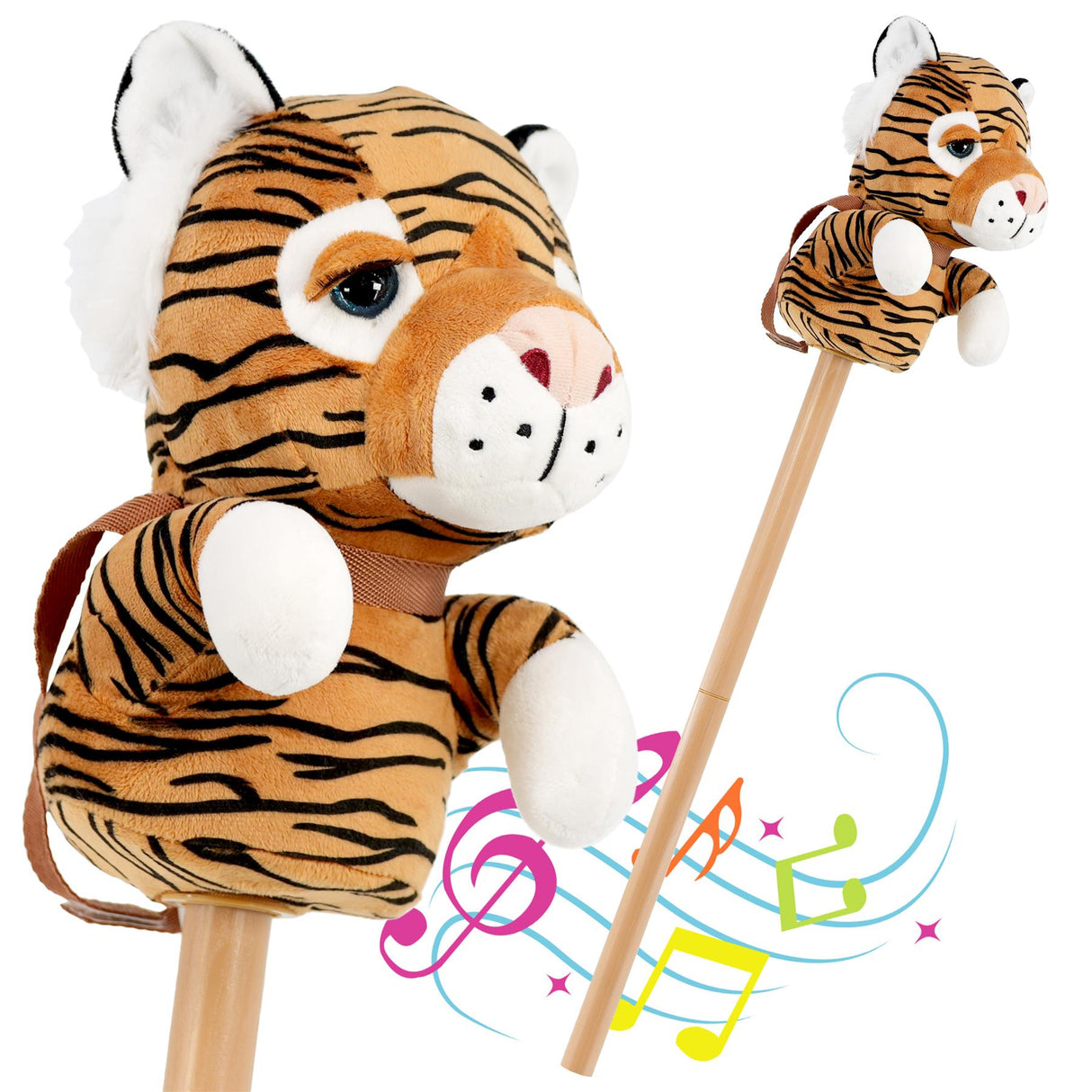 Kids Hobby Horse Toy Tiger with Sounds by The Magic Toy Shop - UKBuyZone