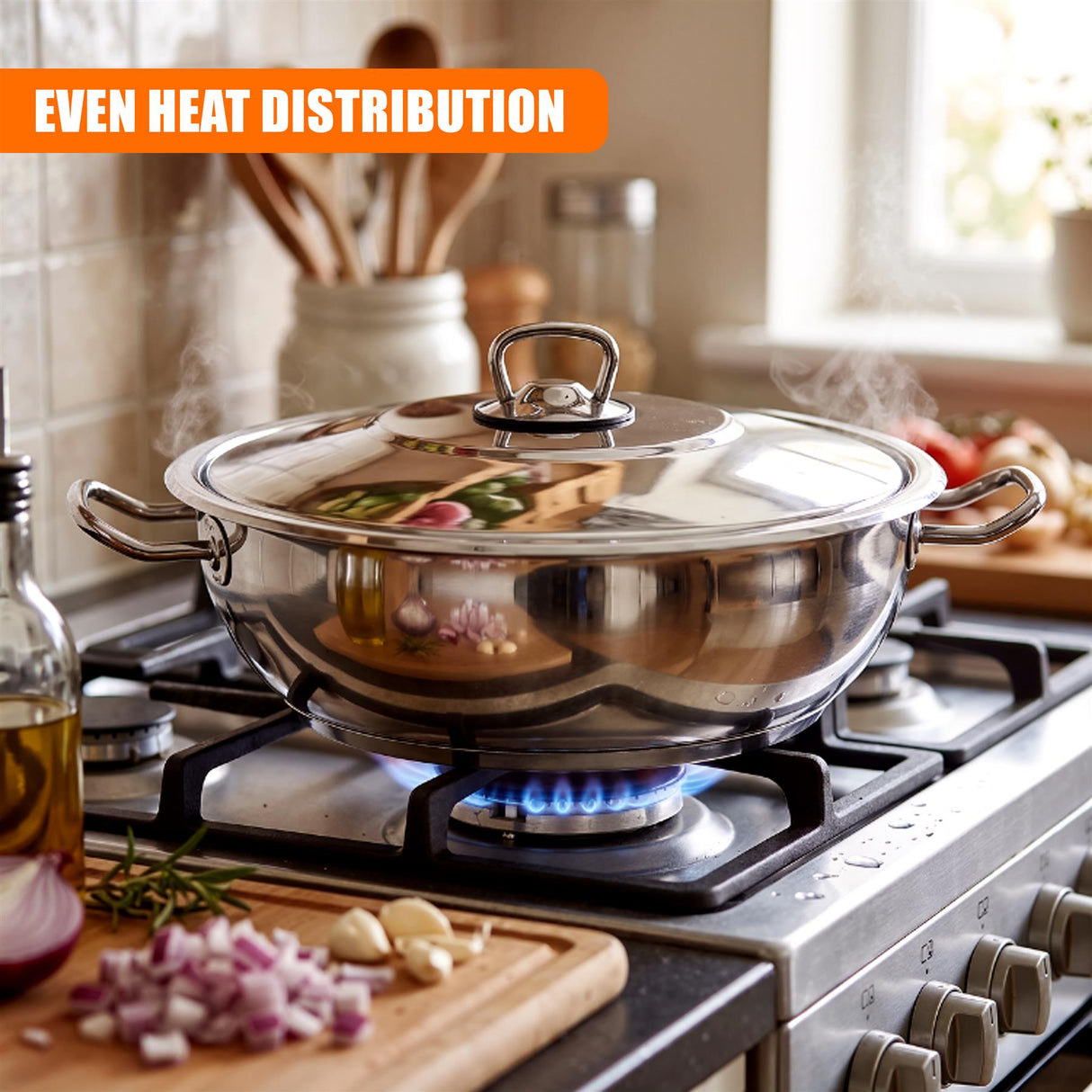 Shallow Casserole Pot with Lid - 3 L