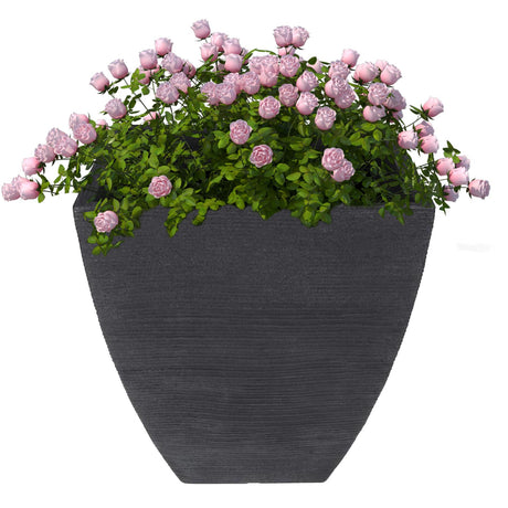 Large Flower Pot - Ribbed Pattern by GEEZY - UKBuyZone
