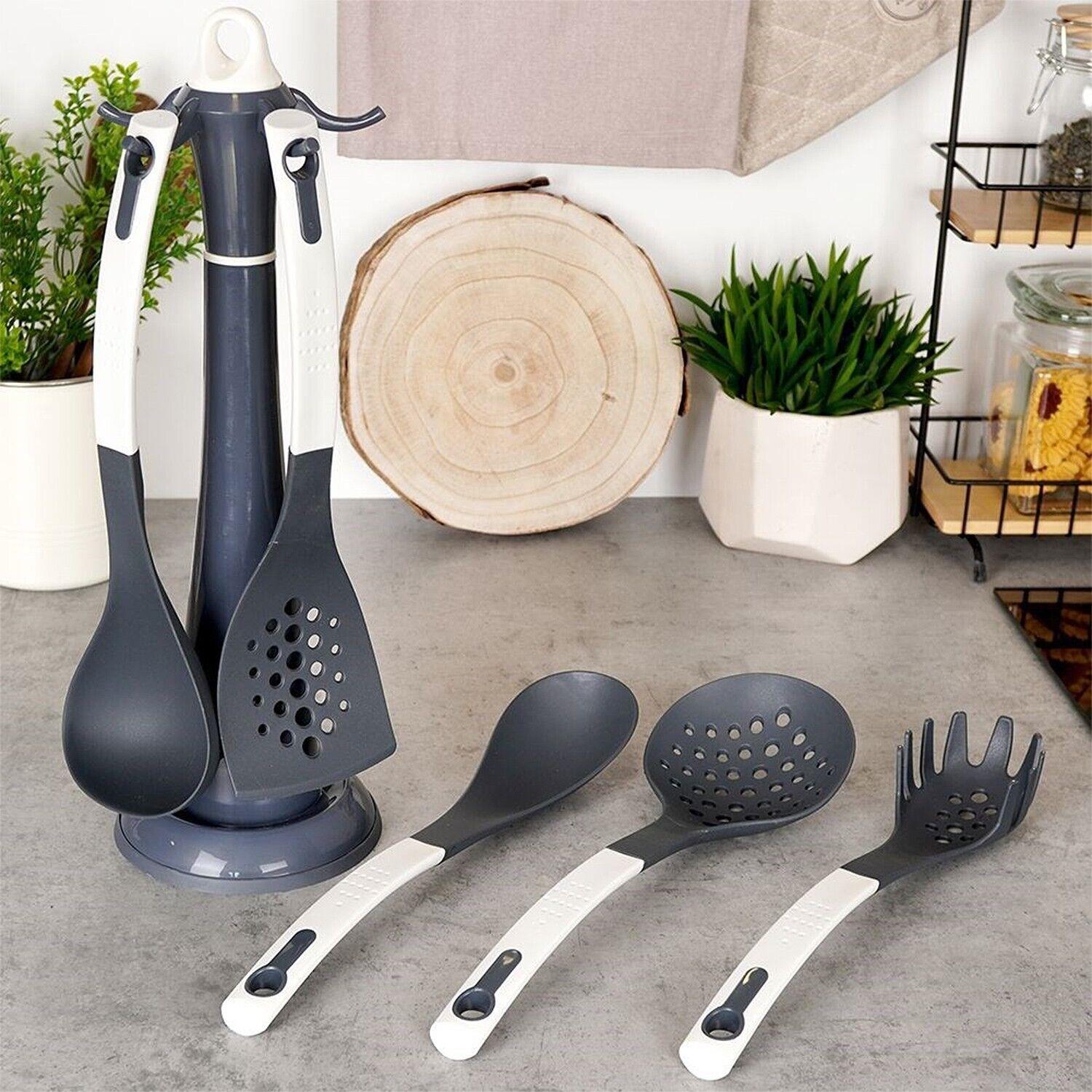 6 Pcs Cooking Utensils Set With Rotating Stand by GEEZY - UKBuyZone