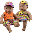 Black Twin Baby Dolls - 12" by BiBi Doll - UKBuyZone