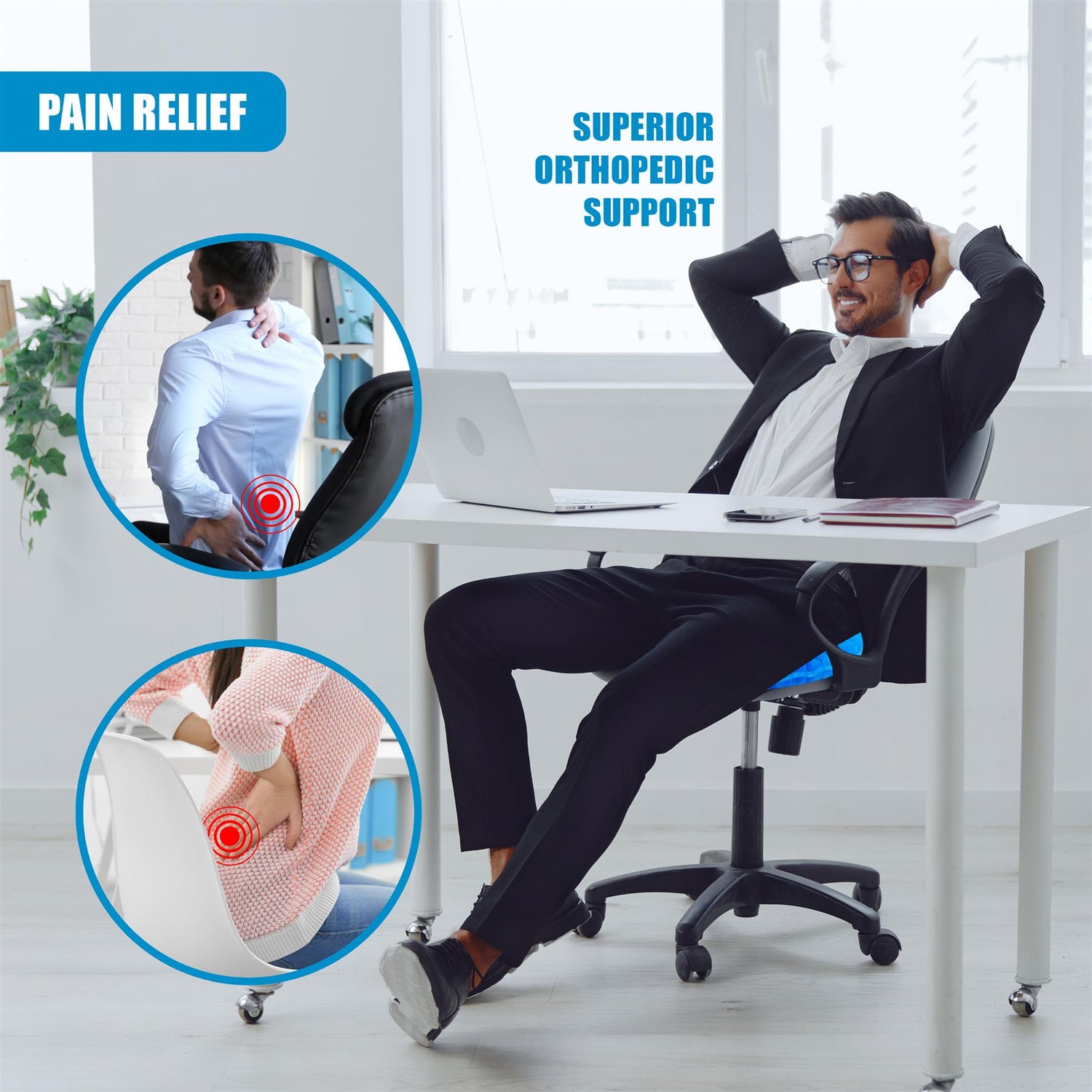 Orthopaedic Gel Seat Pillow by GEEZY - UKBuyZone