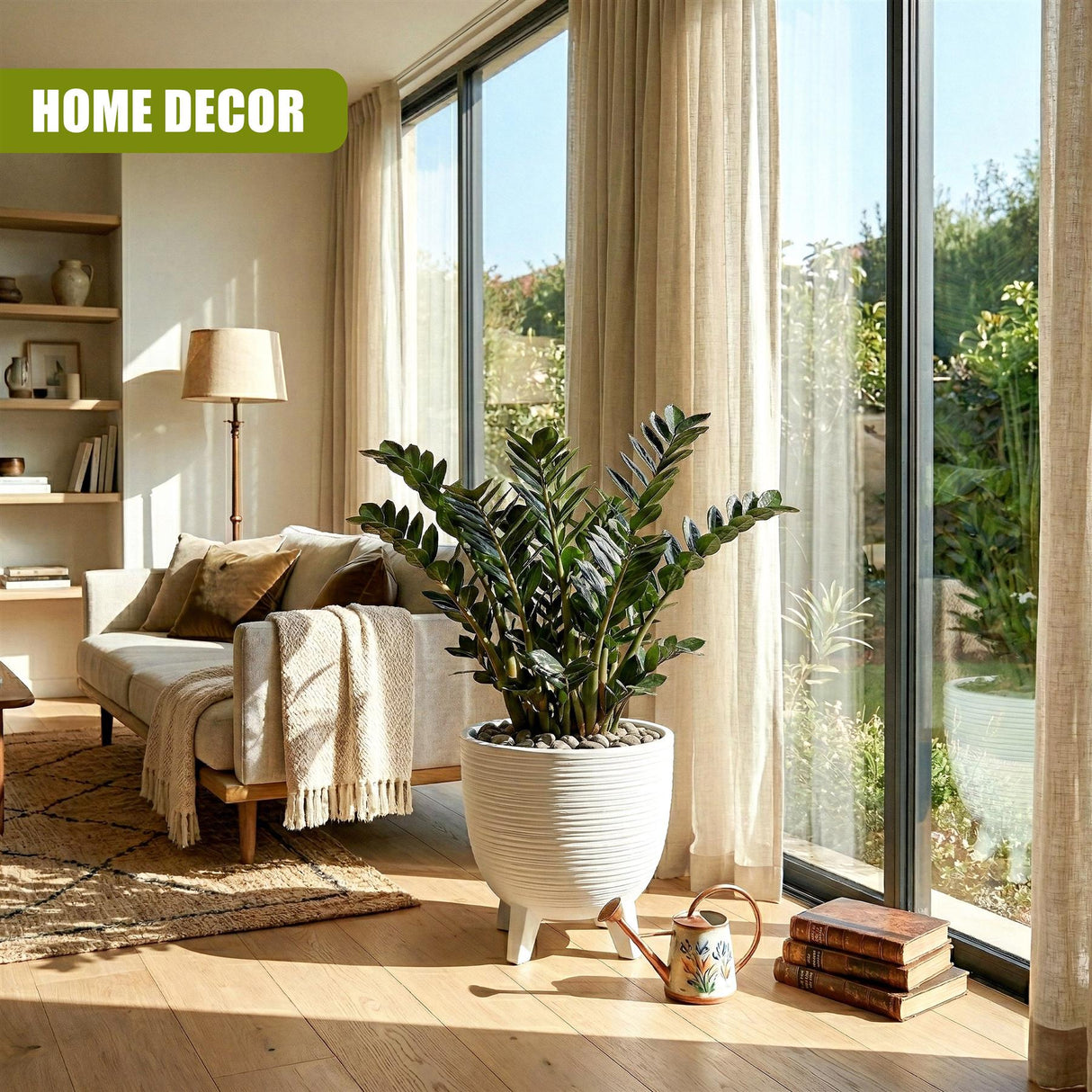 White Flower Pot with Legs, 39.5 cm