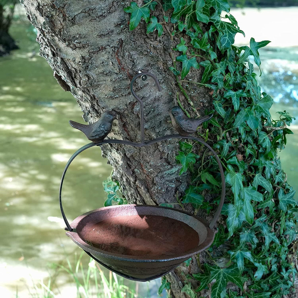 Rustic Cast Iron Hanging Bird Feeder by GEEZY - UKBuyZone