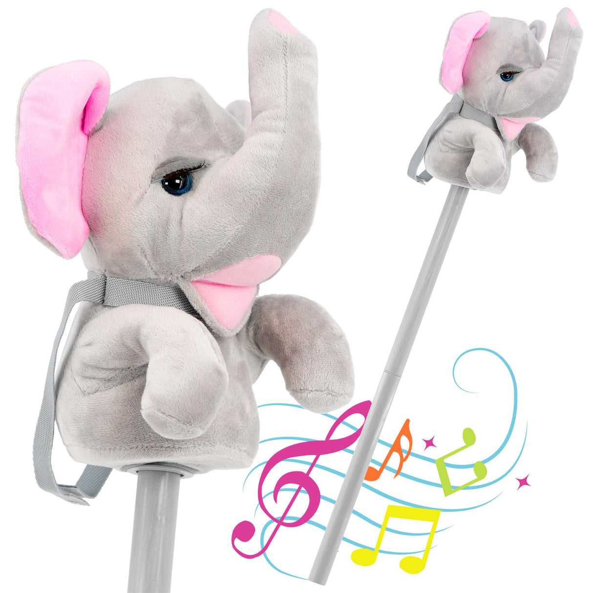 Kids Hobby Horse Toy Elephant with Sounds by The Magic Toy Shop - UKBuyZone