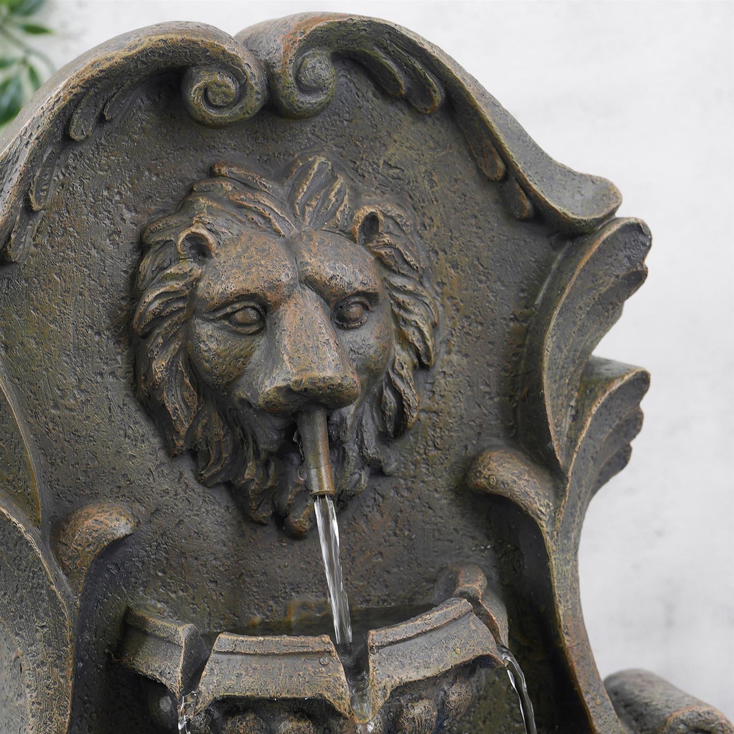 Lion Water Feature Outdoor With LED by GEEZY - UKBuyZone