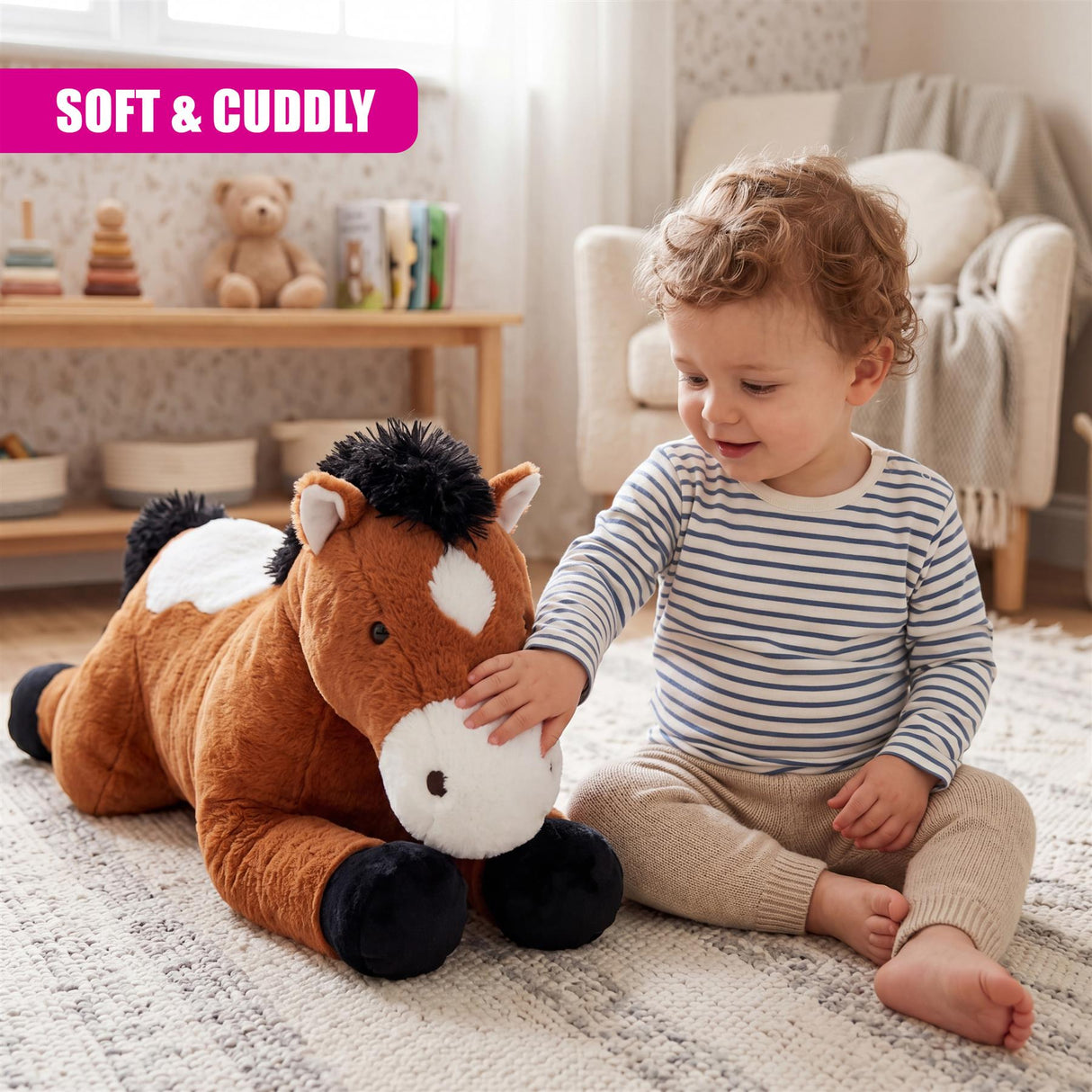 25" Brown Horse Soft Toy