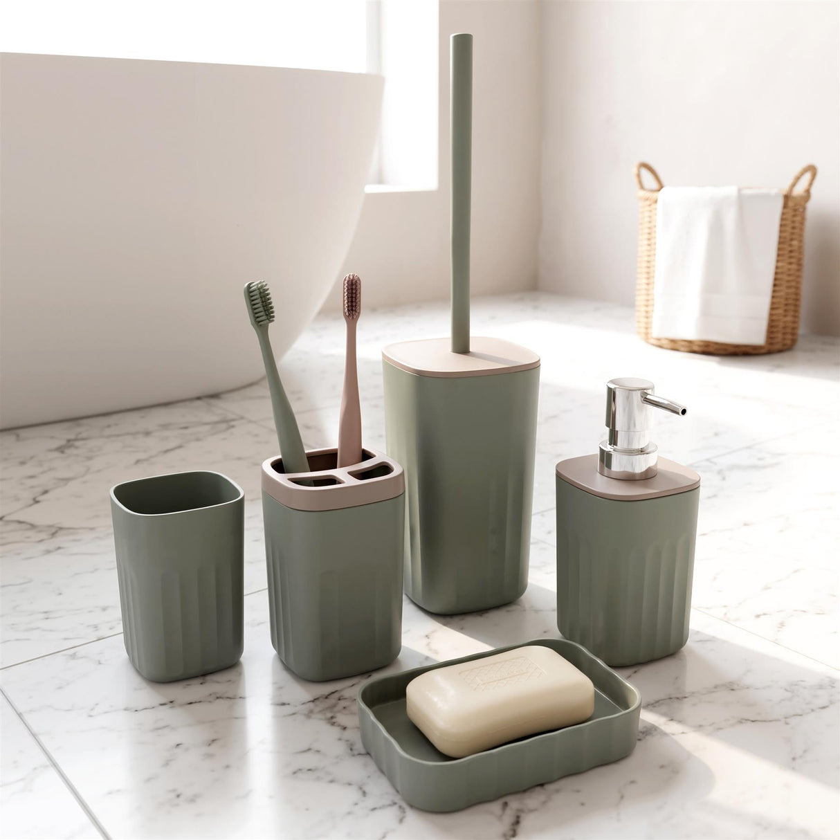 5 Piece Bathroom Acccessories Set