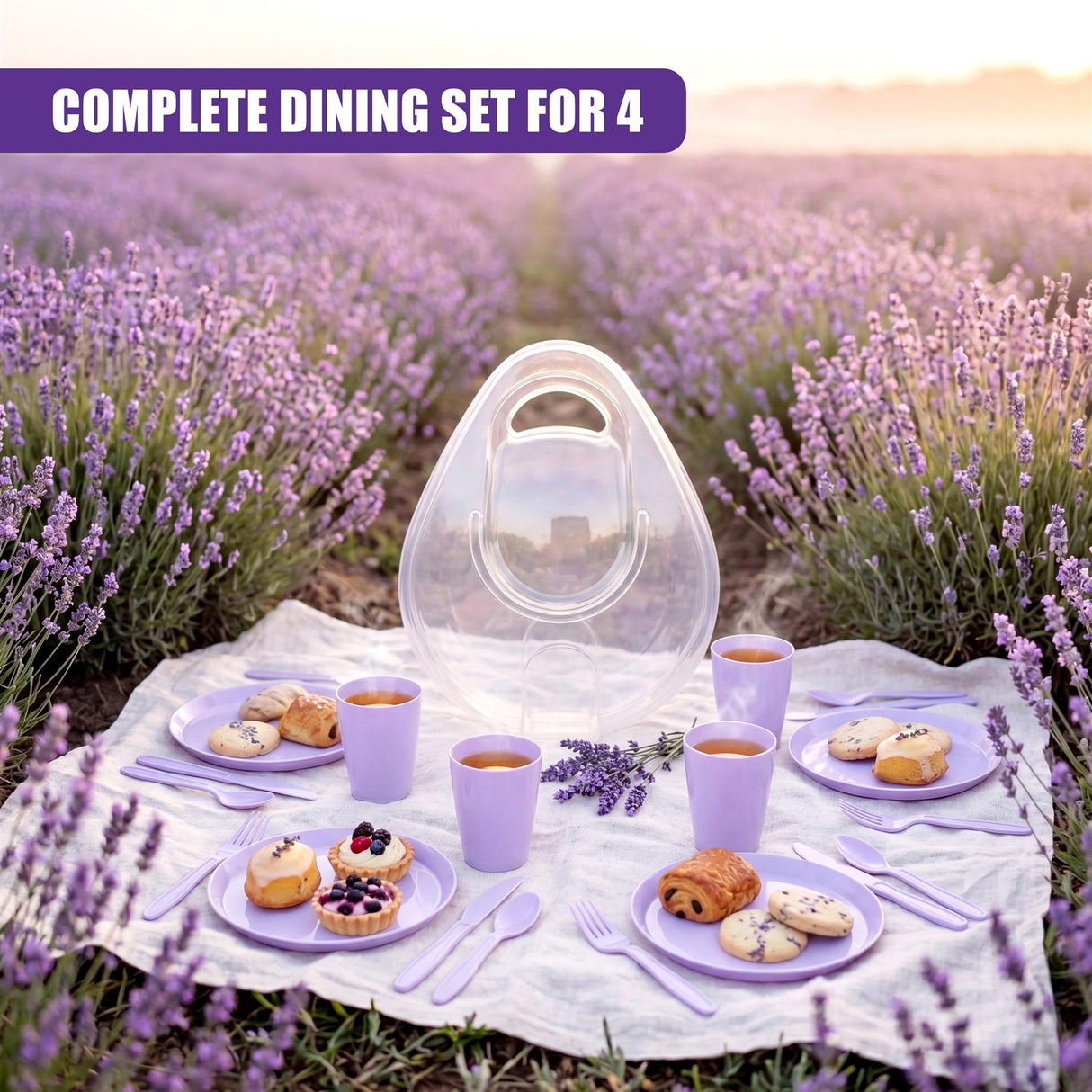 21 Piece Purple Picnic Set