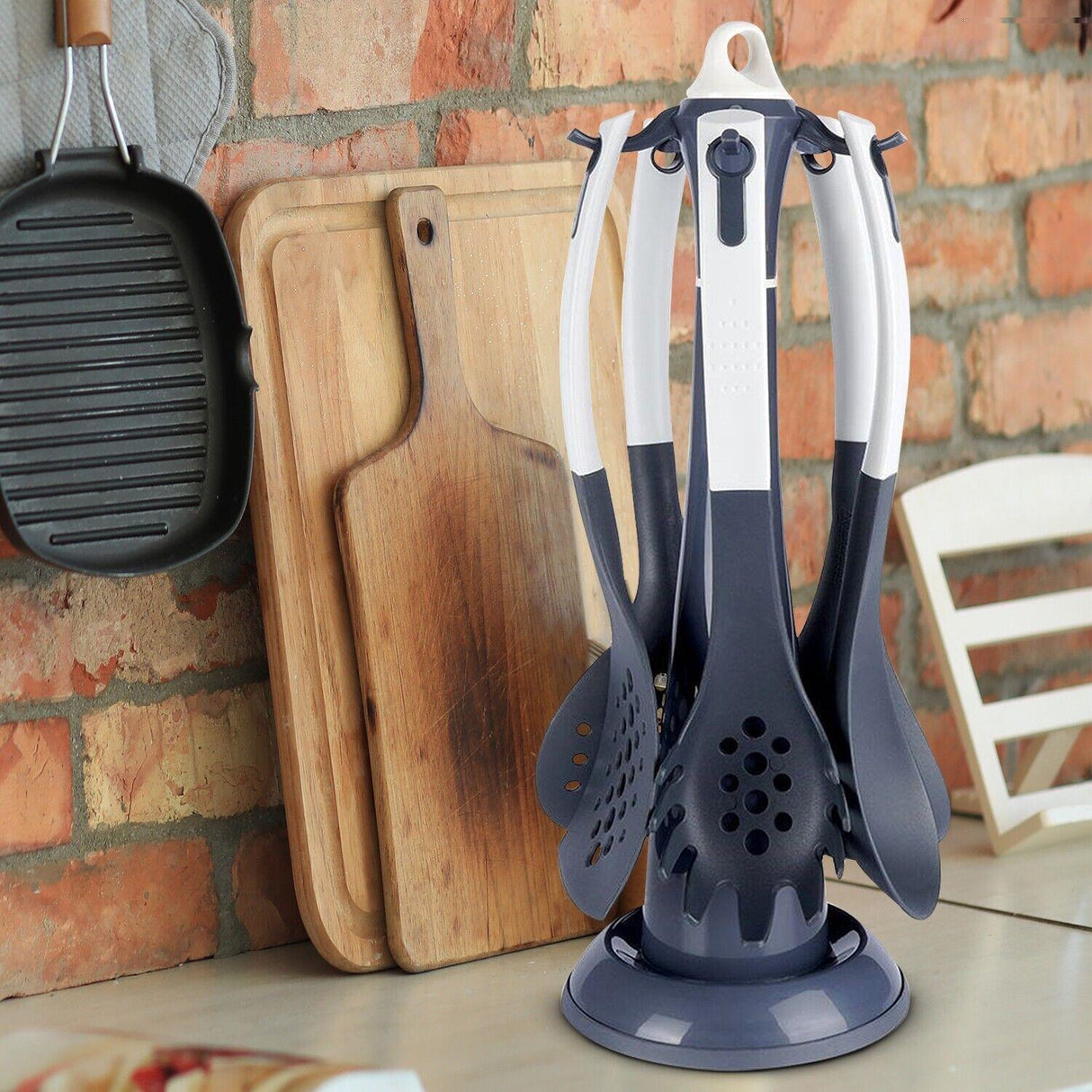 6 Pcs Cooking Utensils Set With Rotating Stand by GEEZY - UKBuyZone