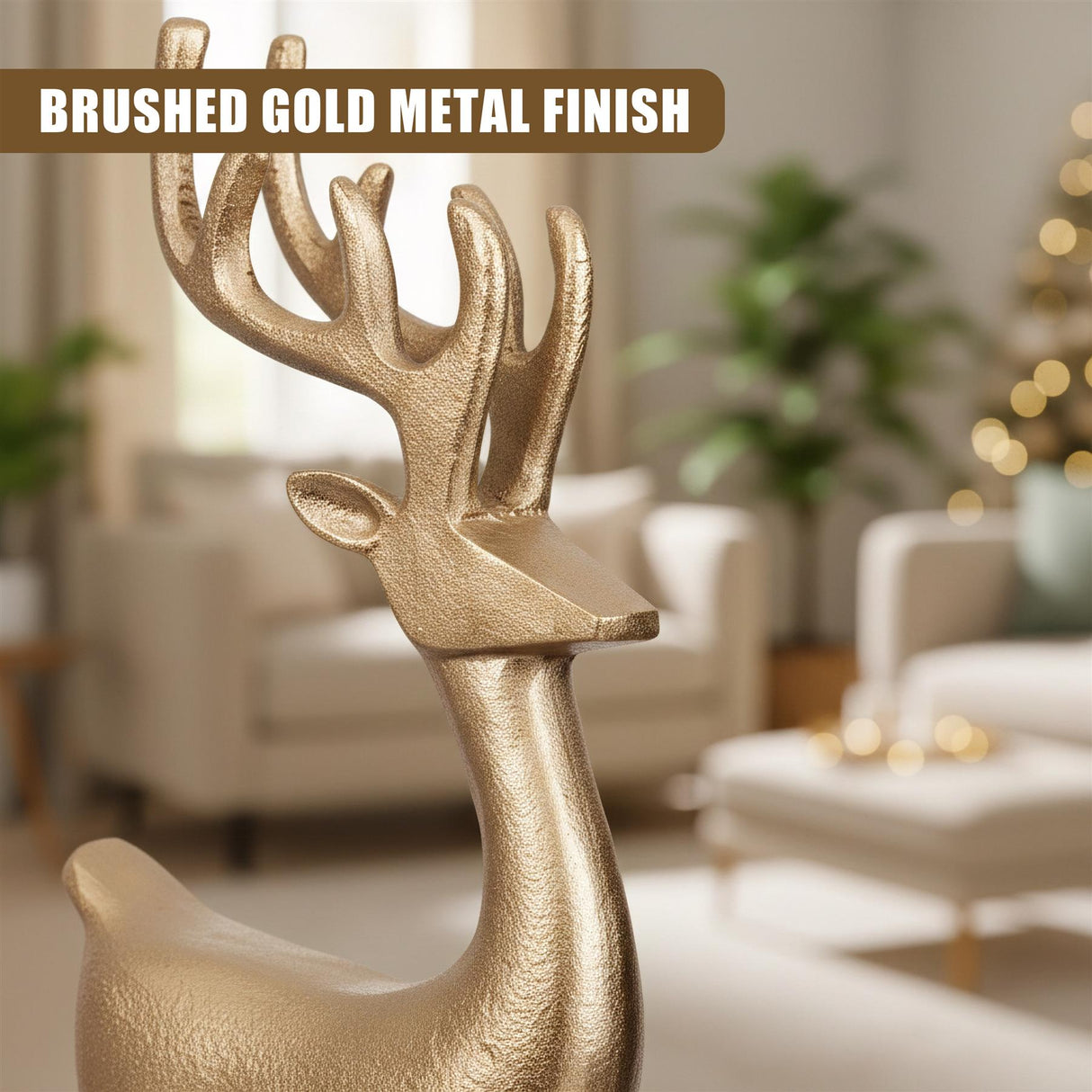 Golden Reindeer Ornament