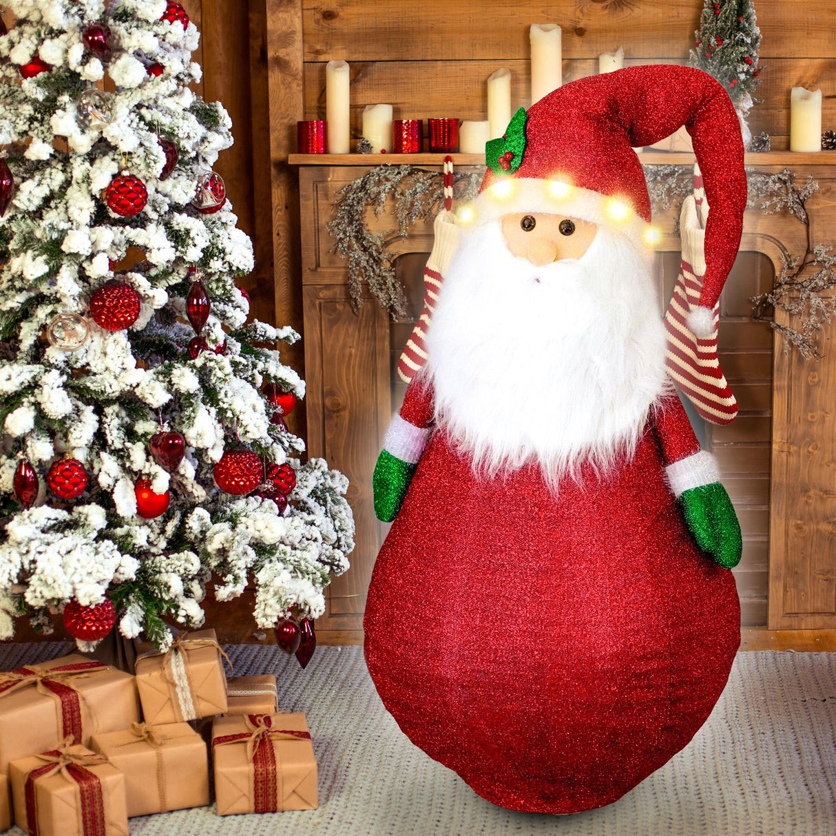 Collapsible Santa Christmas Decoration with LED lights by The Magic Toy Shop - UKBuyZone