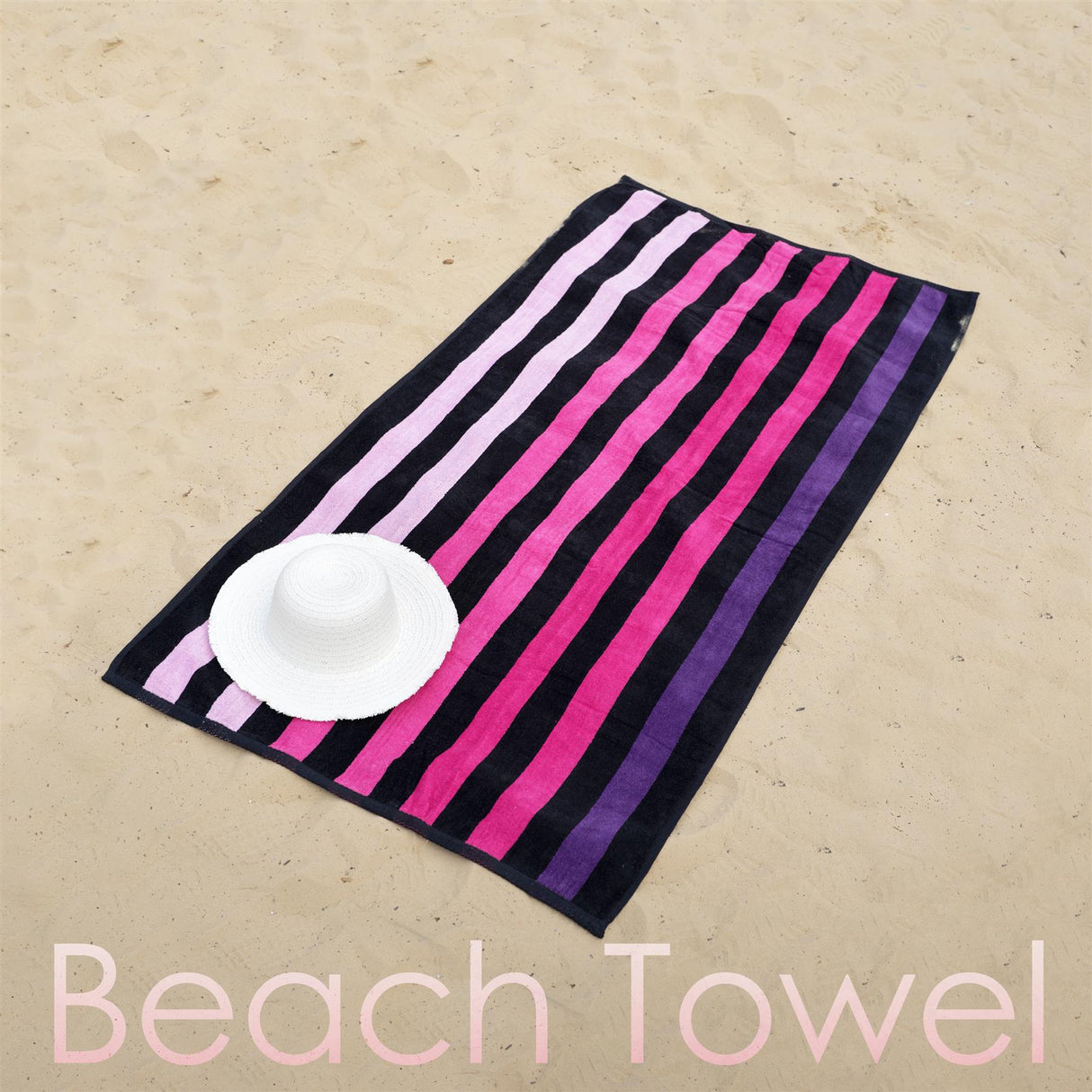 Velour Striped Beach Towel Sunset by GEEZY - UKBuyZone