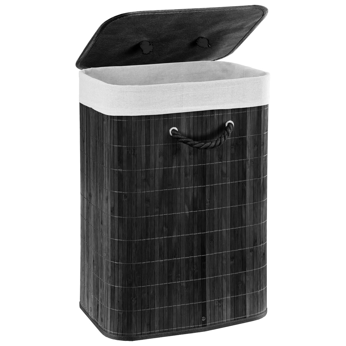 Rectangular Bamboo Basket Black by GEEZY - UKBuyZone