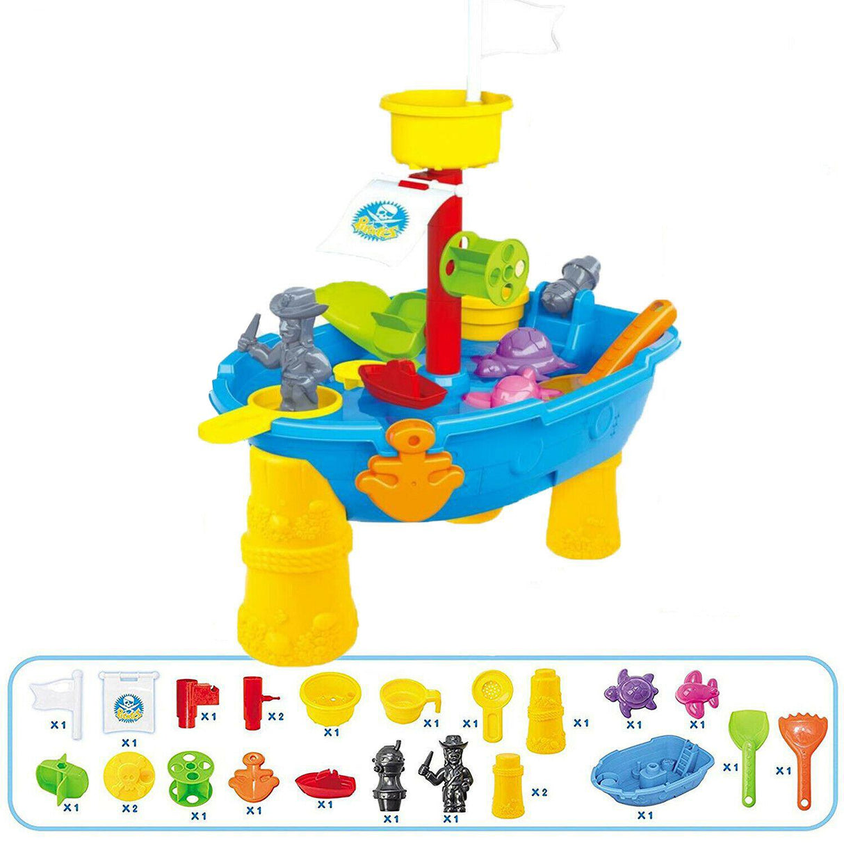 Pirate Ship Boat Sand and Water Table Play Set by The Magic Toy Shop - UKBuyZone