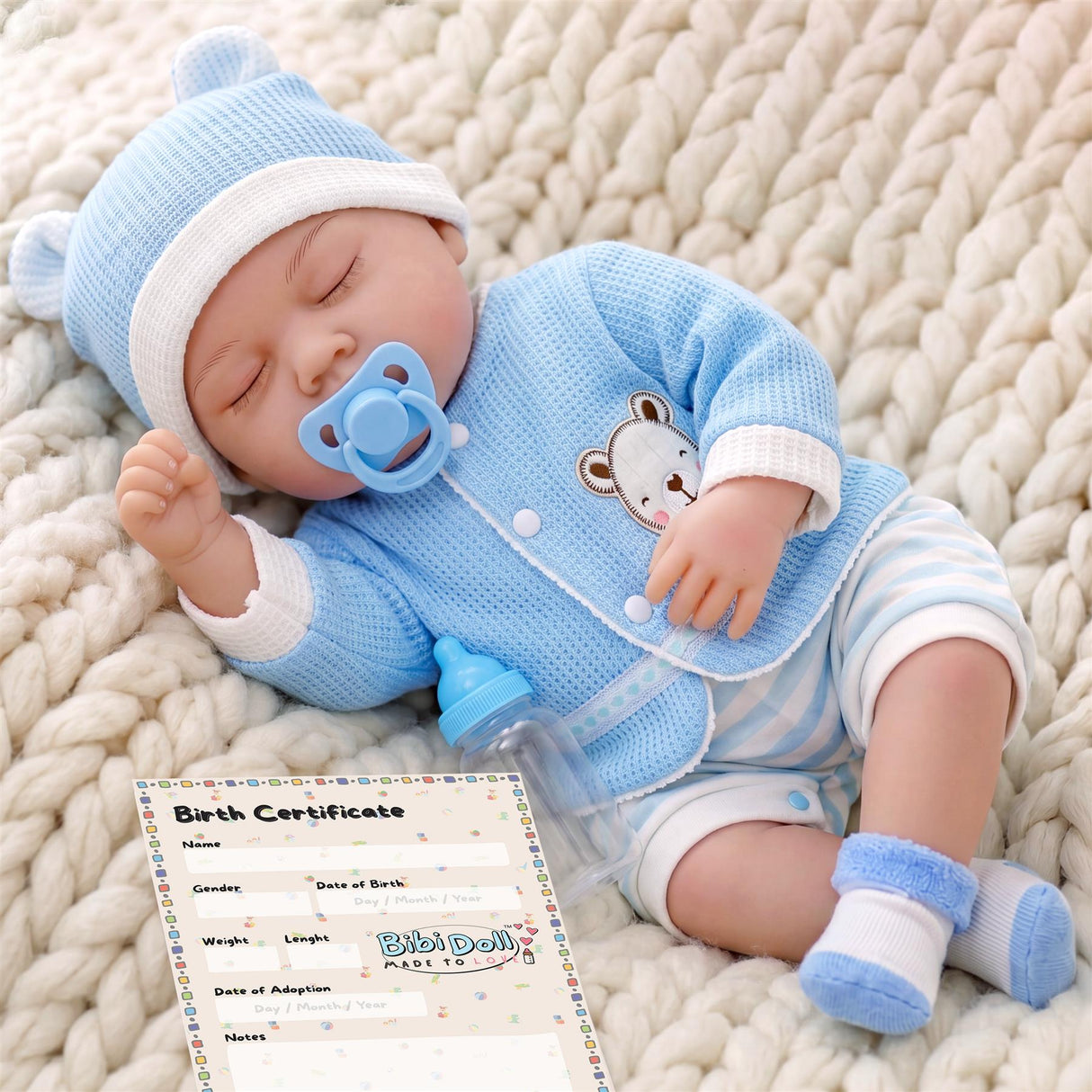 BiBi Doll Reborn Sleeping Boy "Periwinkle" (50 cm / 20")