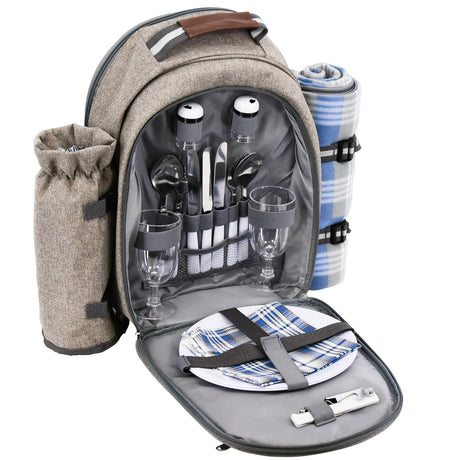 2 Person Picnic Cooler Backpack with Blanket by Geezy - UKBuyZone