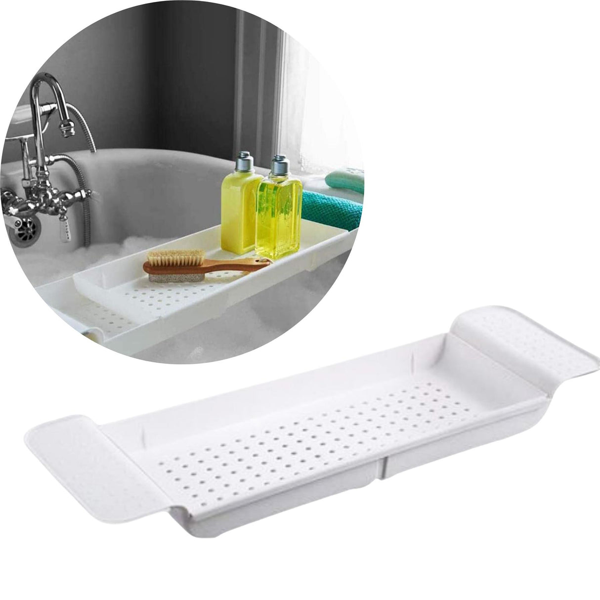 Extendable Plastic Bathtub Tray by GEEZY - UKBuyZone