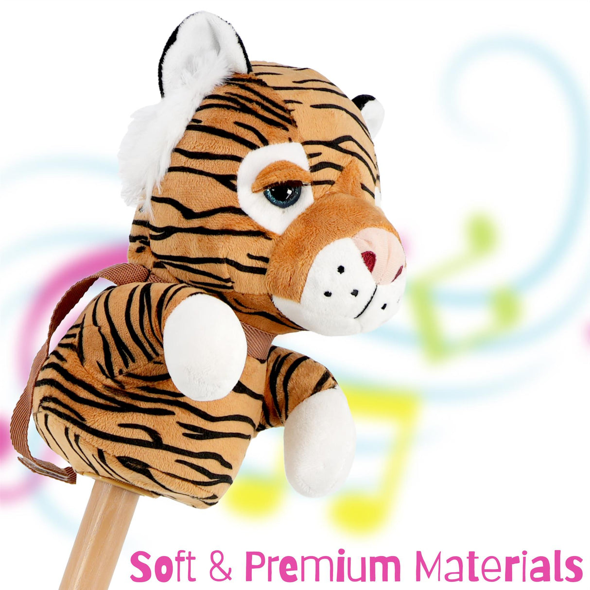 Kids Hobby Horse Toy Tiger with Sounds by The Magic Toy Shop - UKBuyZone