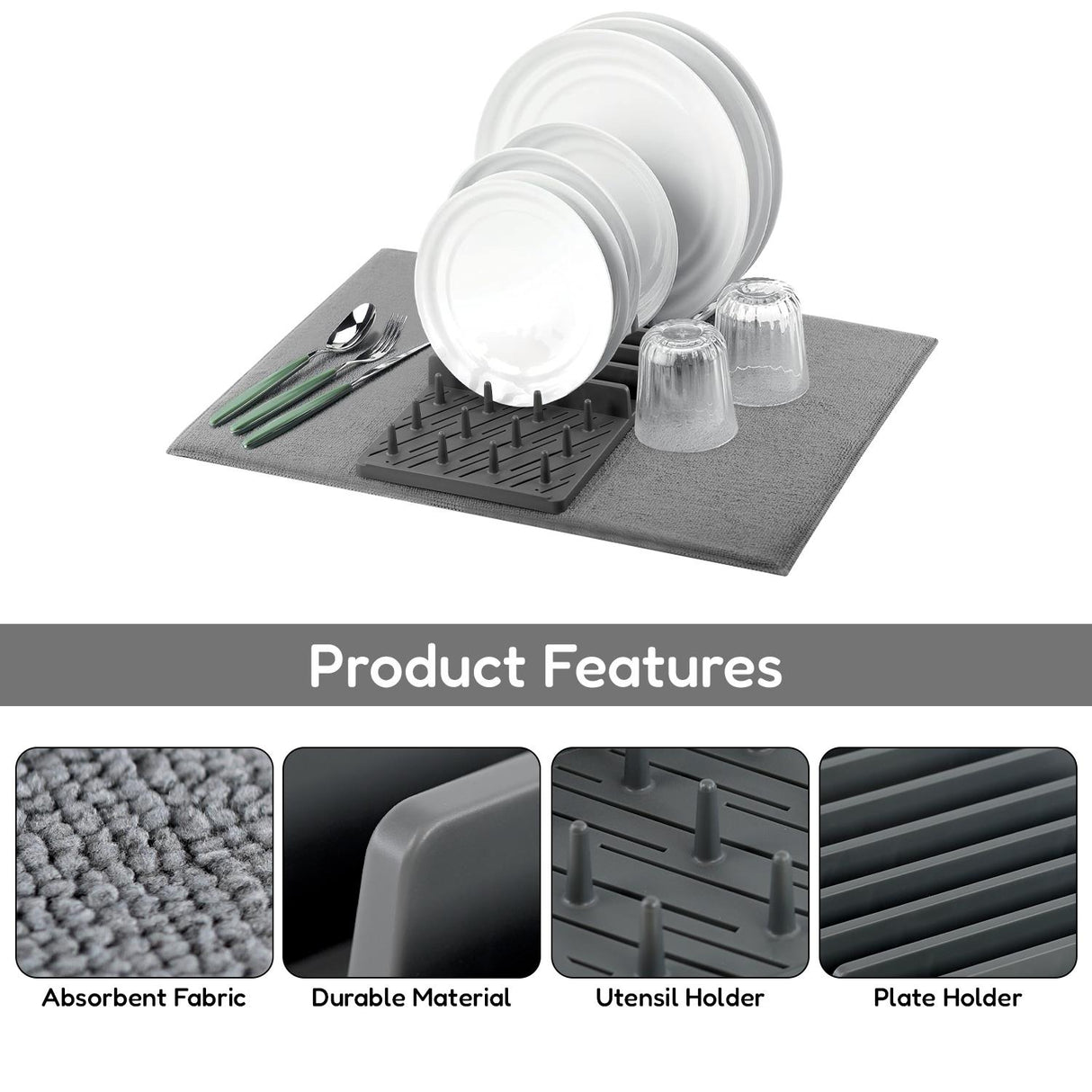 Microfibre Dish Drying Mat by GEEZY - UKBuyZone