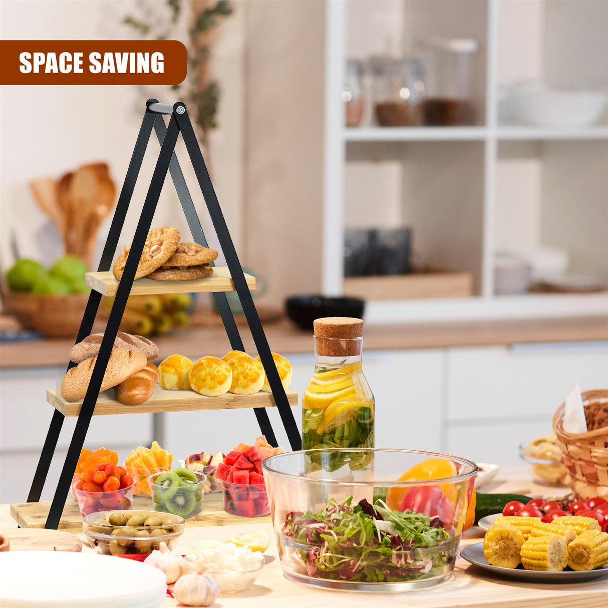 3 Tier Bamboo Serving Stand by GEEZY - UKBuyZone