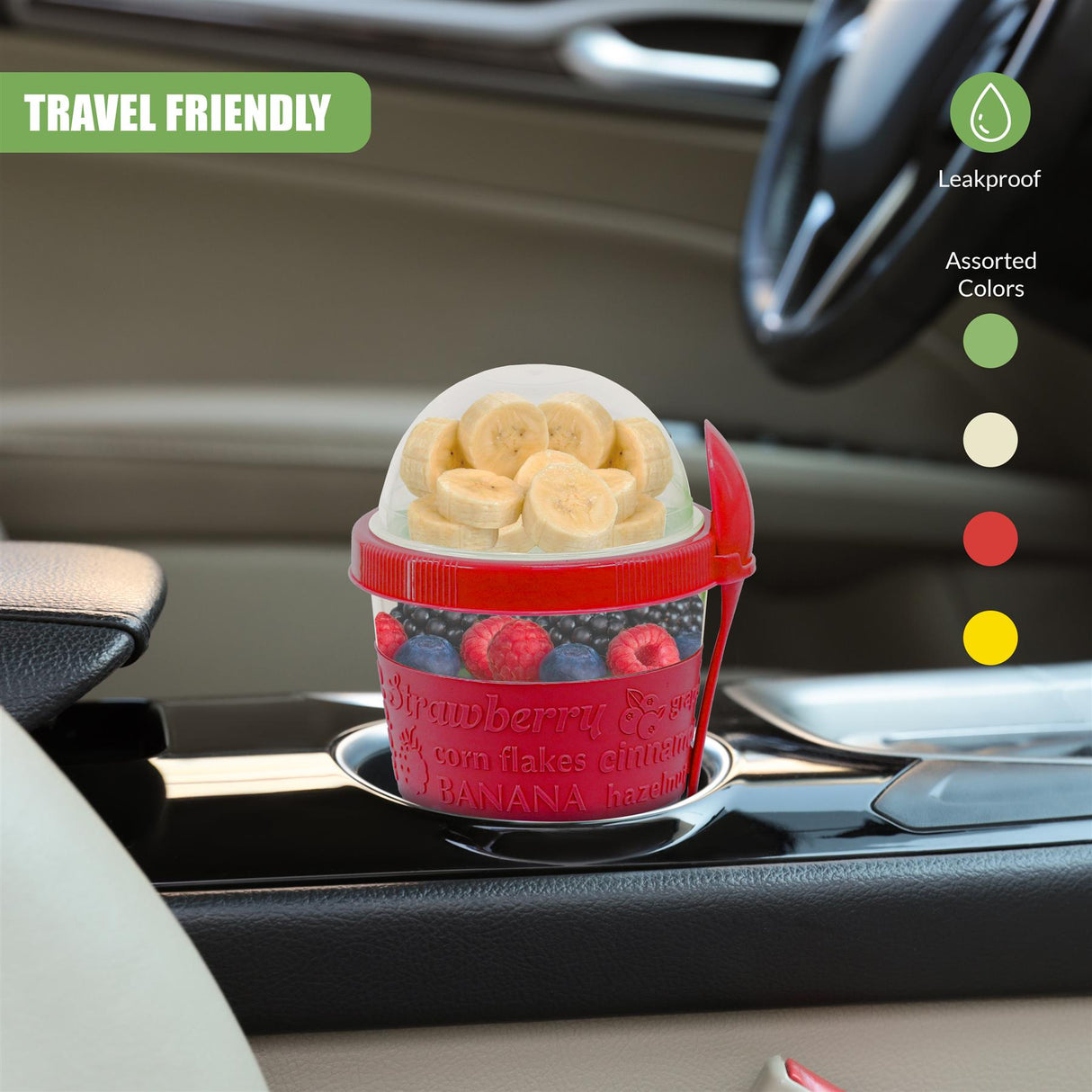 Yogurt Mug with Compartment and Spoon by GEEZY - UKBuyZone