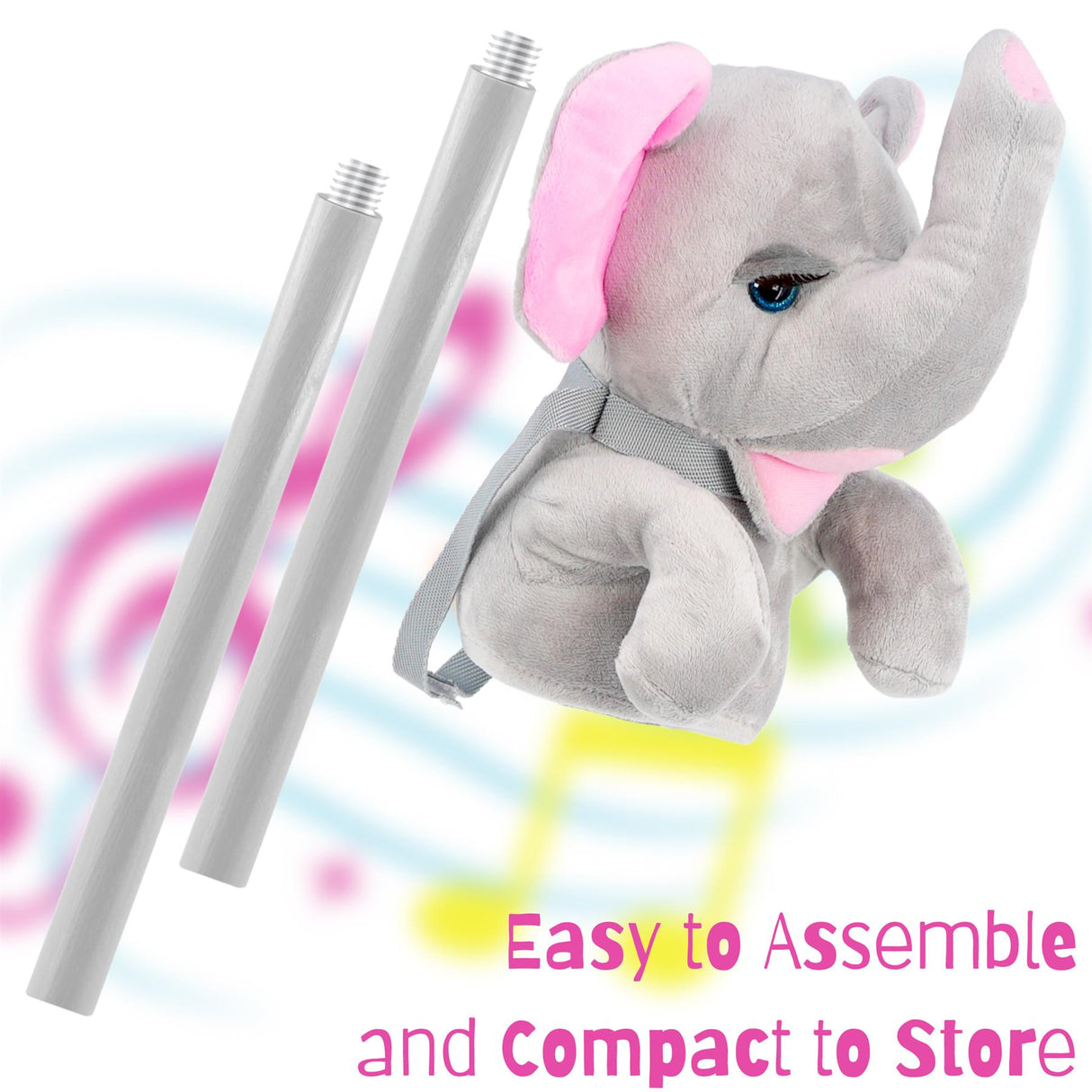 Kids Hobby Horse Toy Elephant with Sounds by The Magic Toy Shop - UKBuyZone