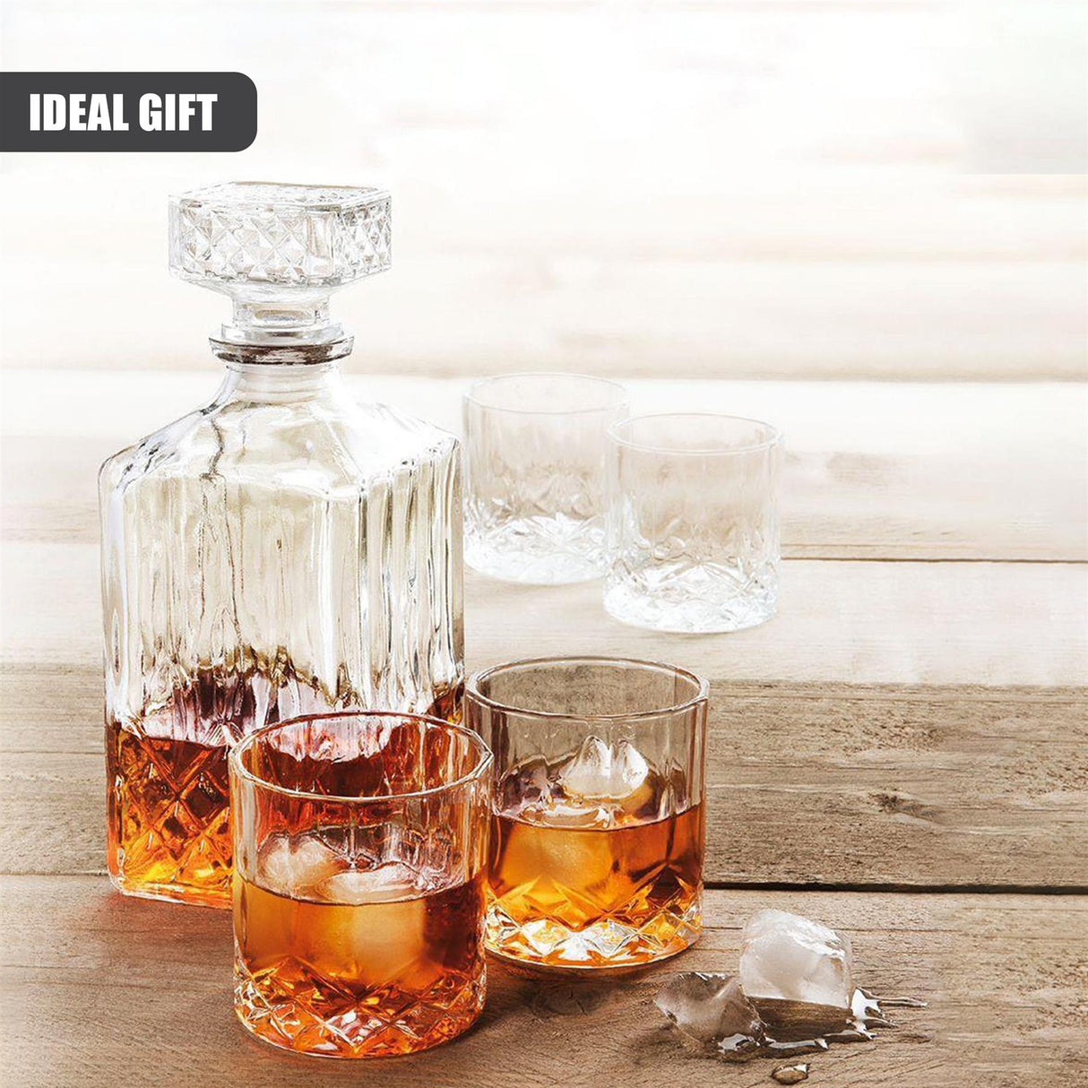 Whiskey Decanter Set - 5 Pieces by GEEZY - UKBuyZone