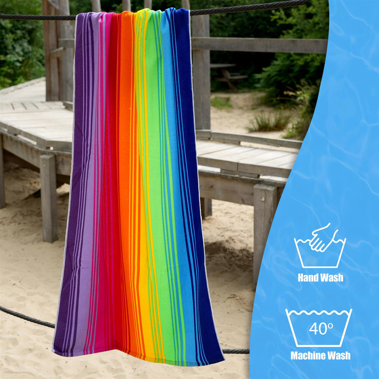 Rainbow Design Large Towel by GEEZY - UKBuyZone