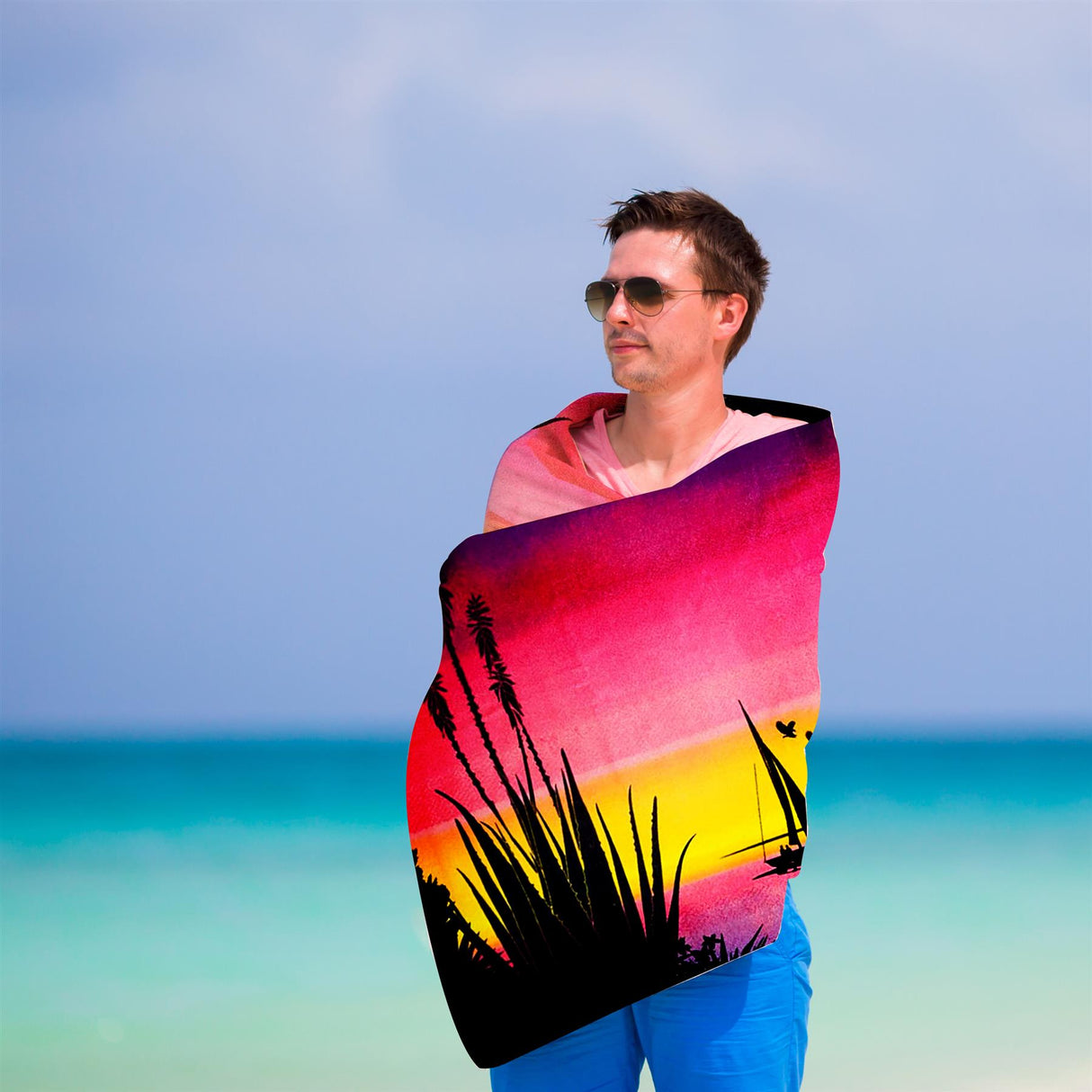 Sunrise Design Large Towel by Geezy - UKBuyZone