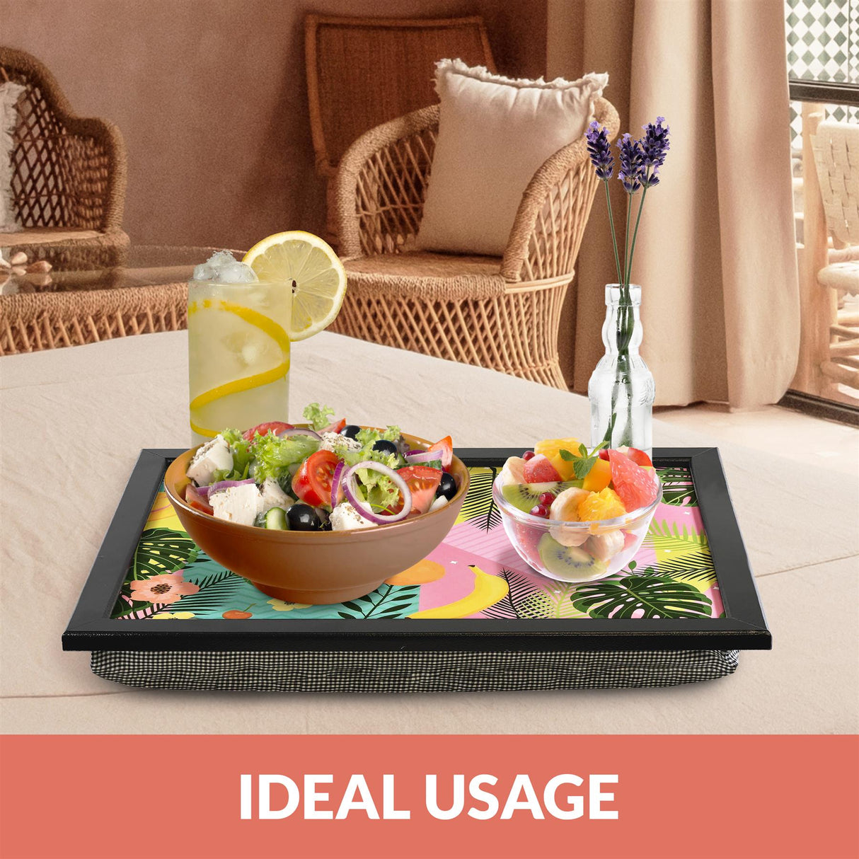 Tropical Fruit Lap Tray With Bean Bag Cushion by Geezy - UKBuyZone