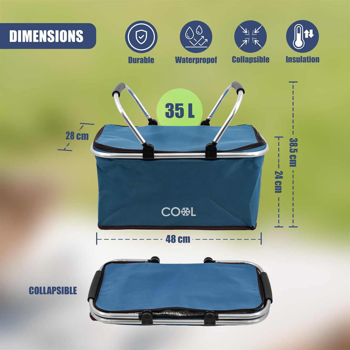 Navy Cooler Basket Bag by Geezy - UKBuyZone