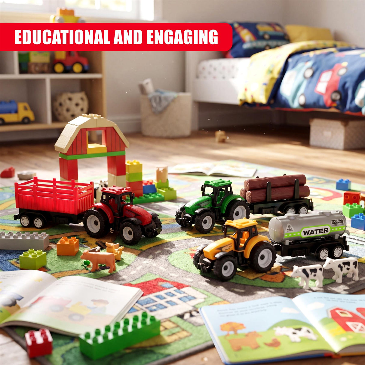 Farm Tractors & Trailer Playset