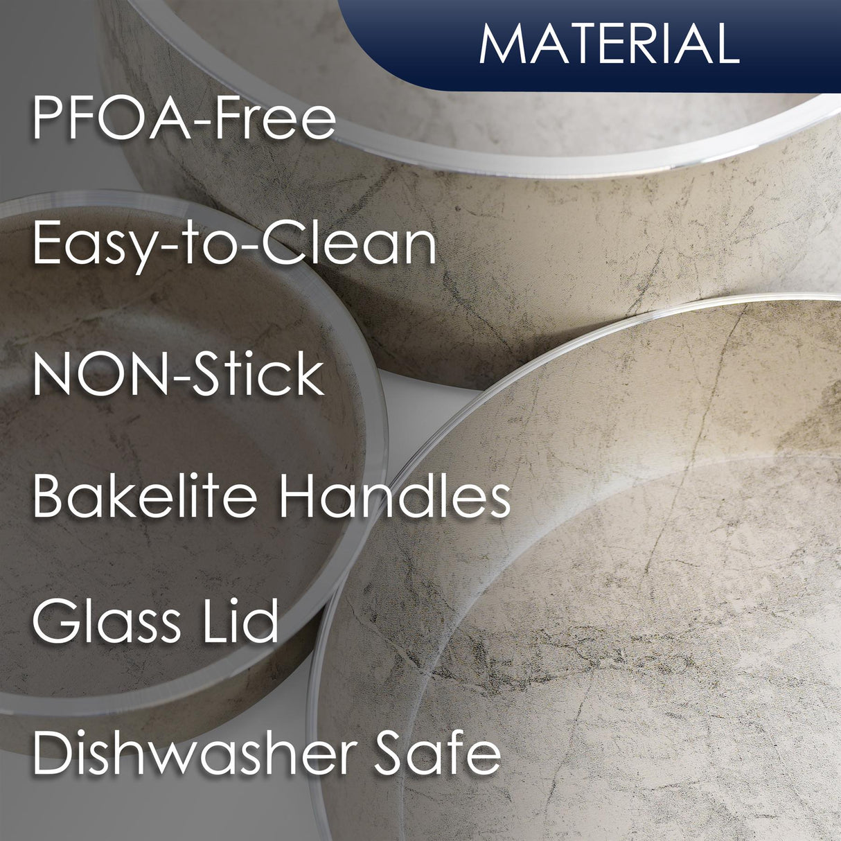 Cream 5 pc Non-Stick Pots and Pans Set by Geezy - UKBuyZone