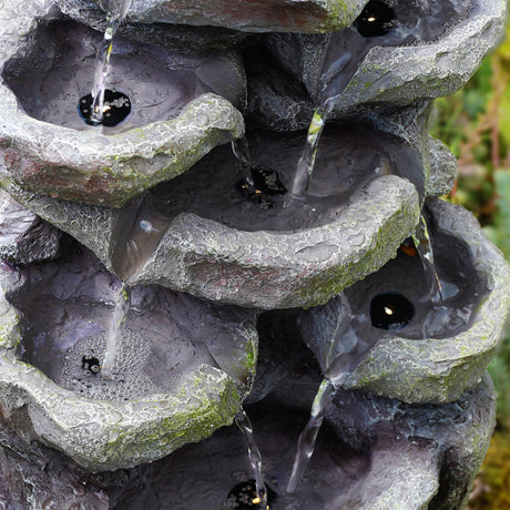 Rock Solar Water Feature Outdoor With LED by GEEZY - UKBuyZone