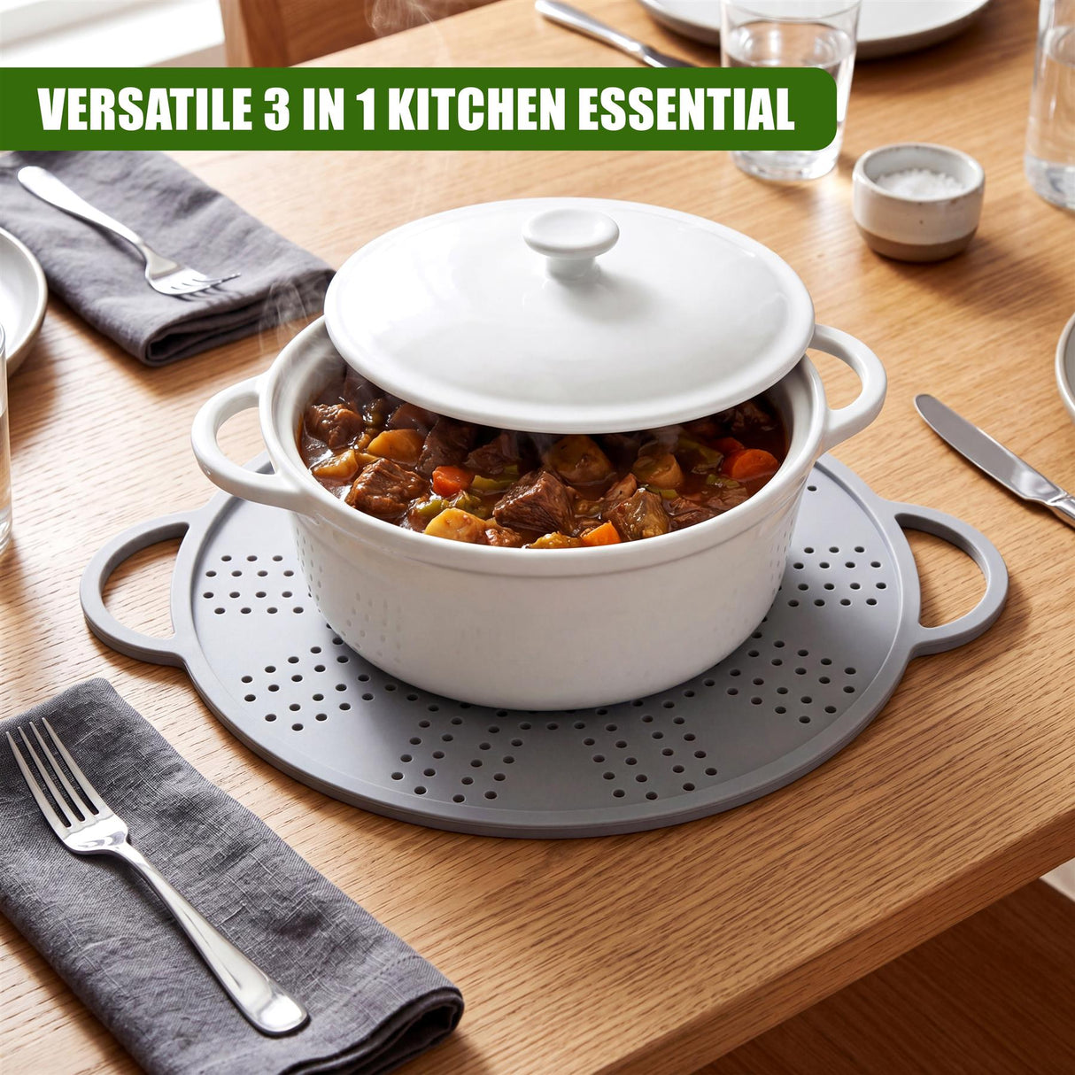 3-in-1 Silicone Strainer 28 cm