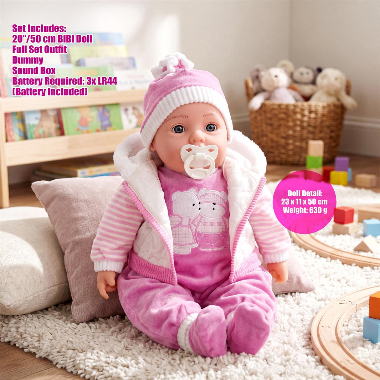 BiBi Baby Doll "Pinky" (Adventurer) (50 cm / 20")