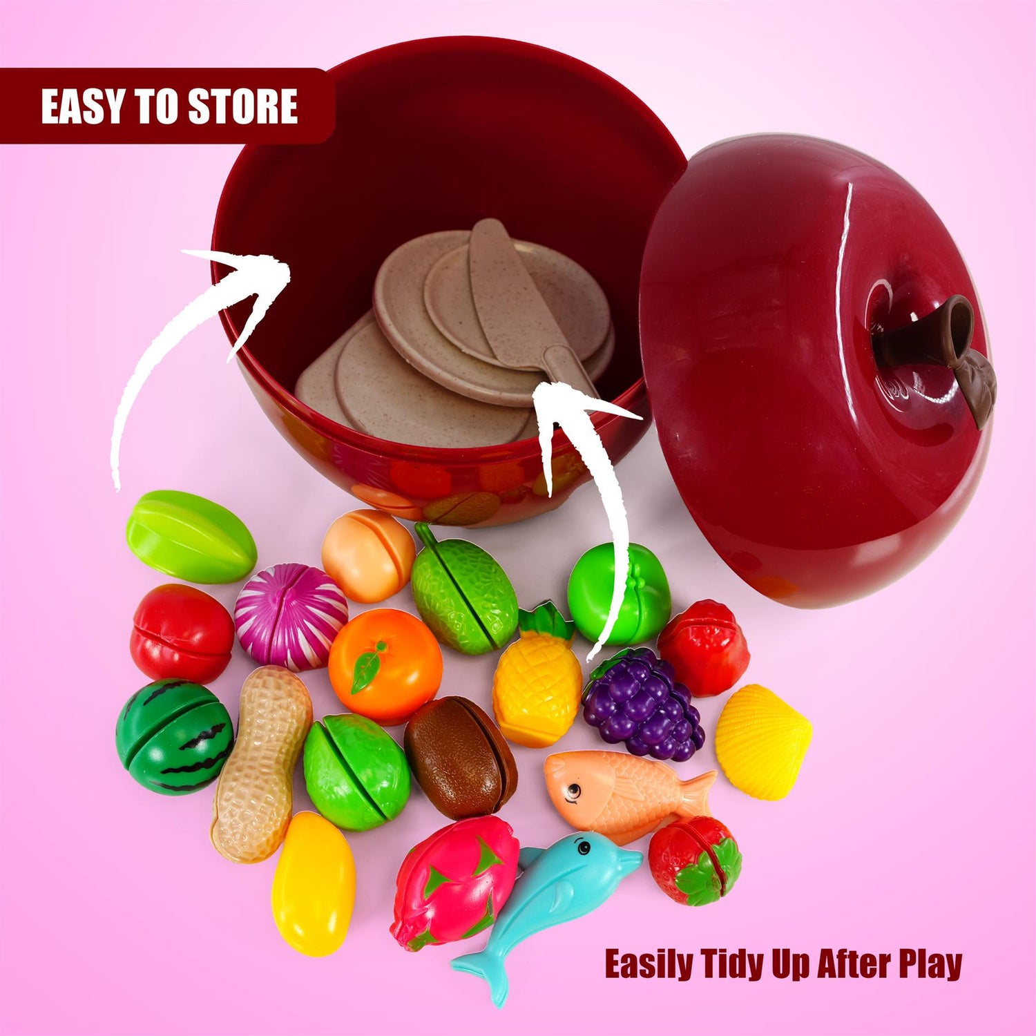 Fruit Cutting Toy Set with Storage Case by The Magic Toy Shop - UKBuyZone