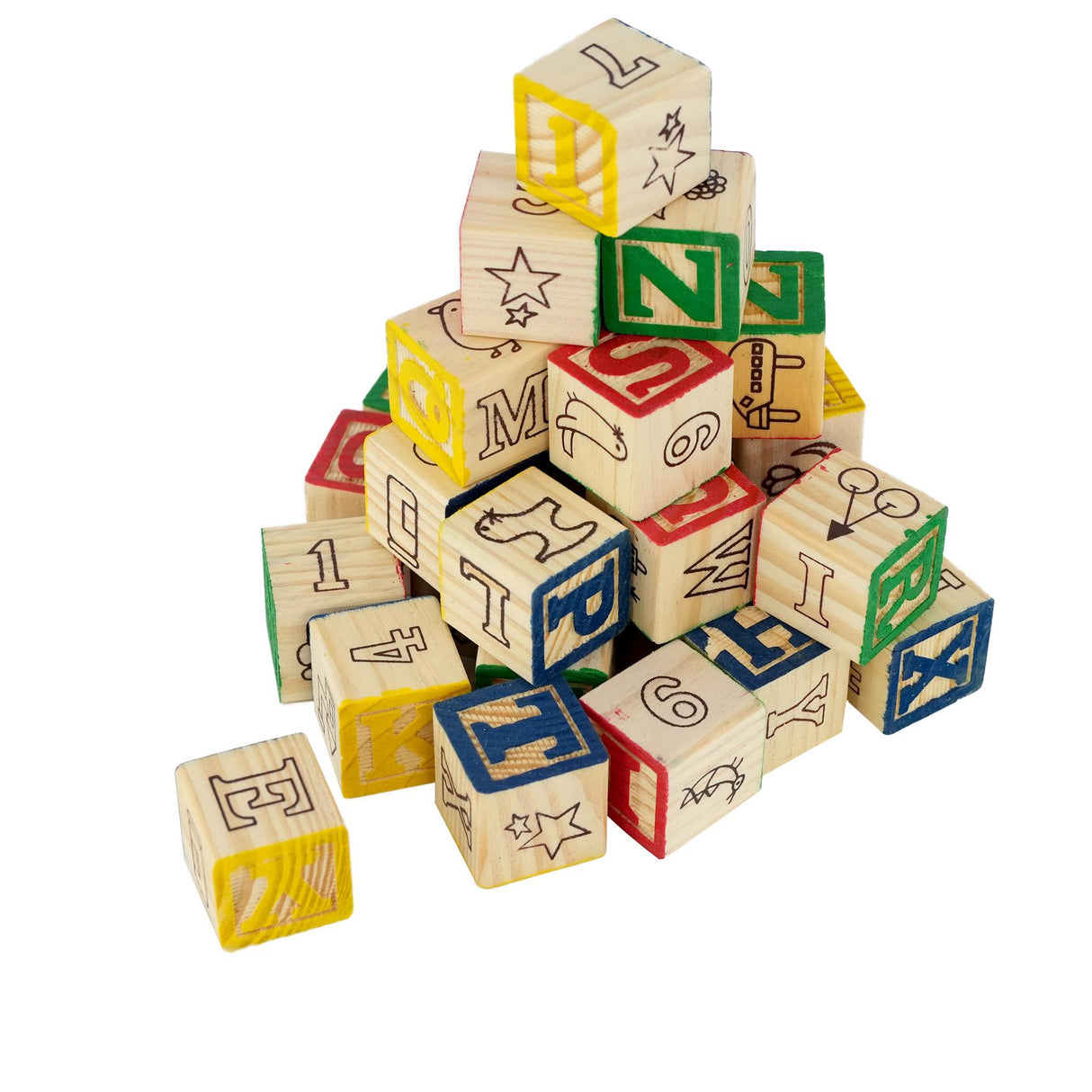 Wooden Block Set ABC 123 Number Block Set by MTS - UKBuyZone