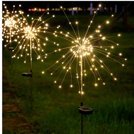 90 Led Starburst Solar Powered Stake Lights 2 Pack by GEEZY - UKBuyZone