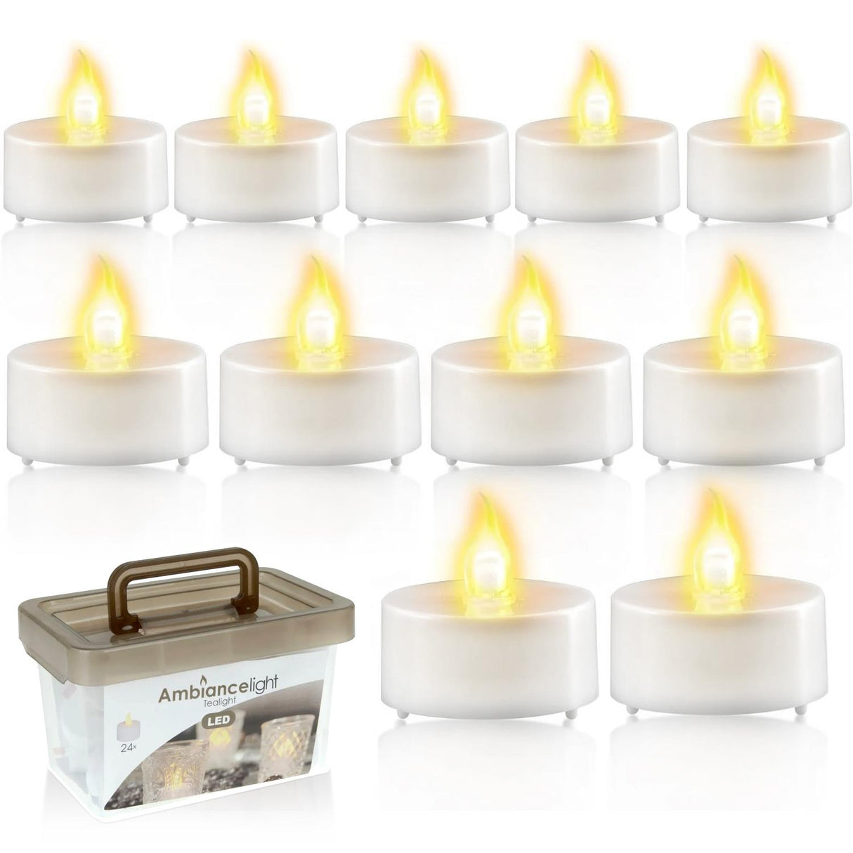 Battery Operated Tea Light Candles Pack of 24 by GEEZY - UKBuyZone