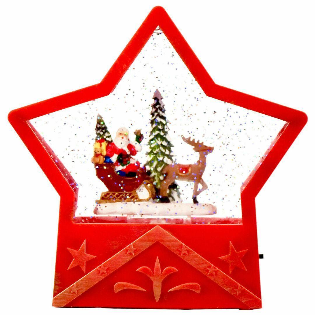 Glitter Star Red Christmas Decoration with Dual Power Battery by The Magic Toy Shop - UKBuyZone
