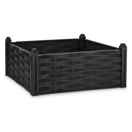 Raised Flower Bed Garden Fence Lawn Edging Rattan Effect Pot Planter, 4 Piece by GEEZY - UKBuyZone