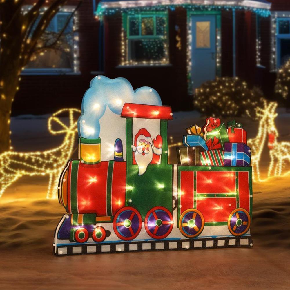 Christmas Silhouette Lights Santa in Train by GEEZY - UKBuyZone
