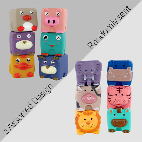 6 Pieces Stacking Building Blocks With Squeaky Sound by The Magic Toy Shop - UKBuyZone
