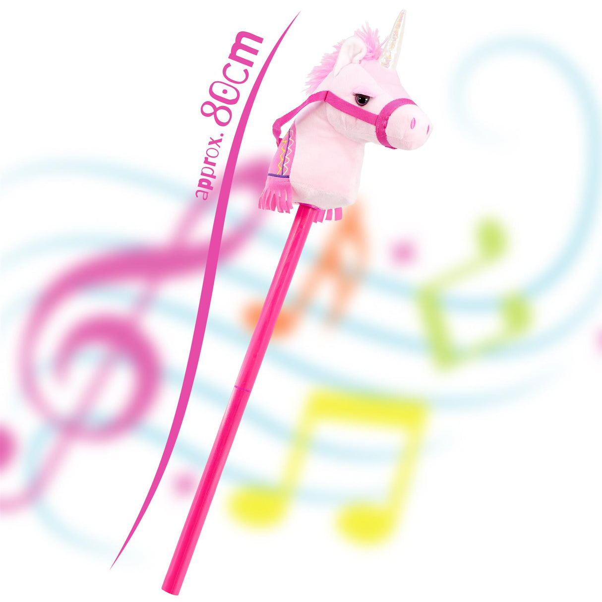 Kids Pink Unicorn Hobby Horse Toy with Sounds by The Magic Toy Shop - UKBuyZone