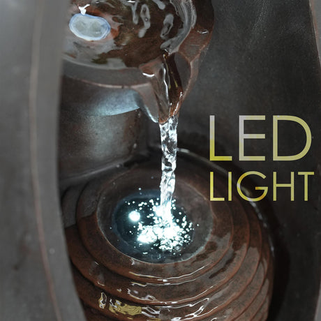 Oval Design Water Feature Outdoor With LED by GEEZY - UKBuyZone