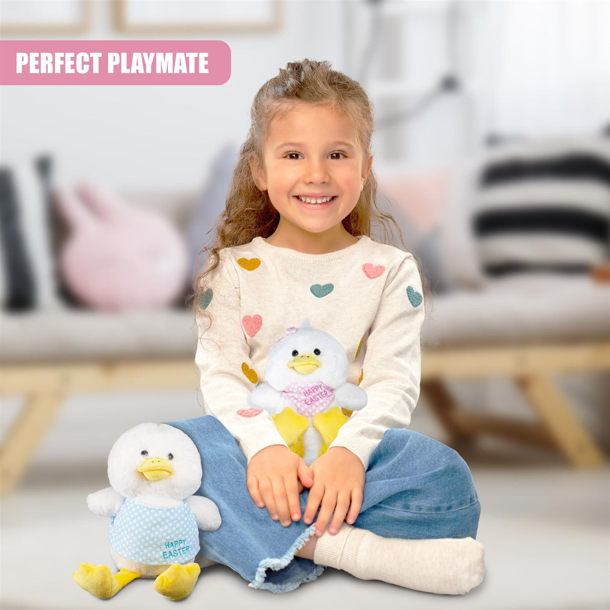 Happy Easter Chicks Super Soft Sitting Toy by The Magic Toy Shop - UKBuyZone